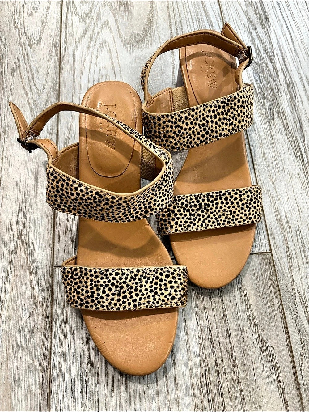J. Crew Factory Cheetah 🐆 Print Strappy Sandals 7.5